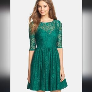Plenty by Tracy Reese Emerald Lace Midi Dress